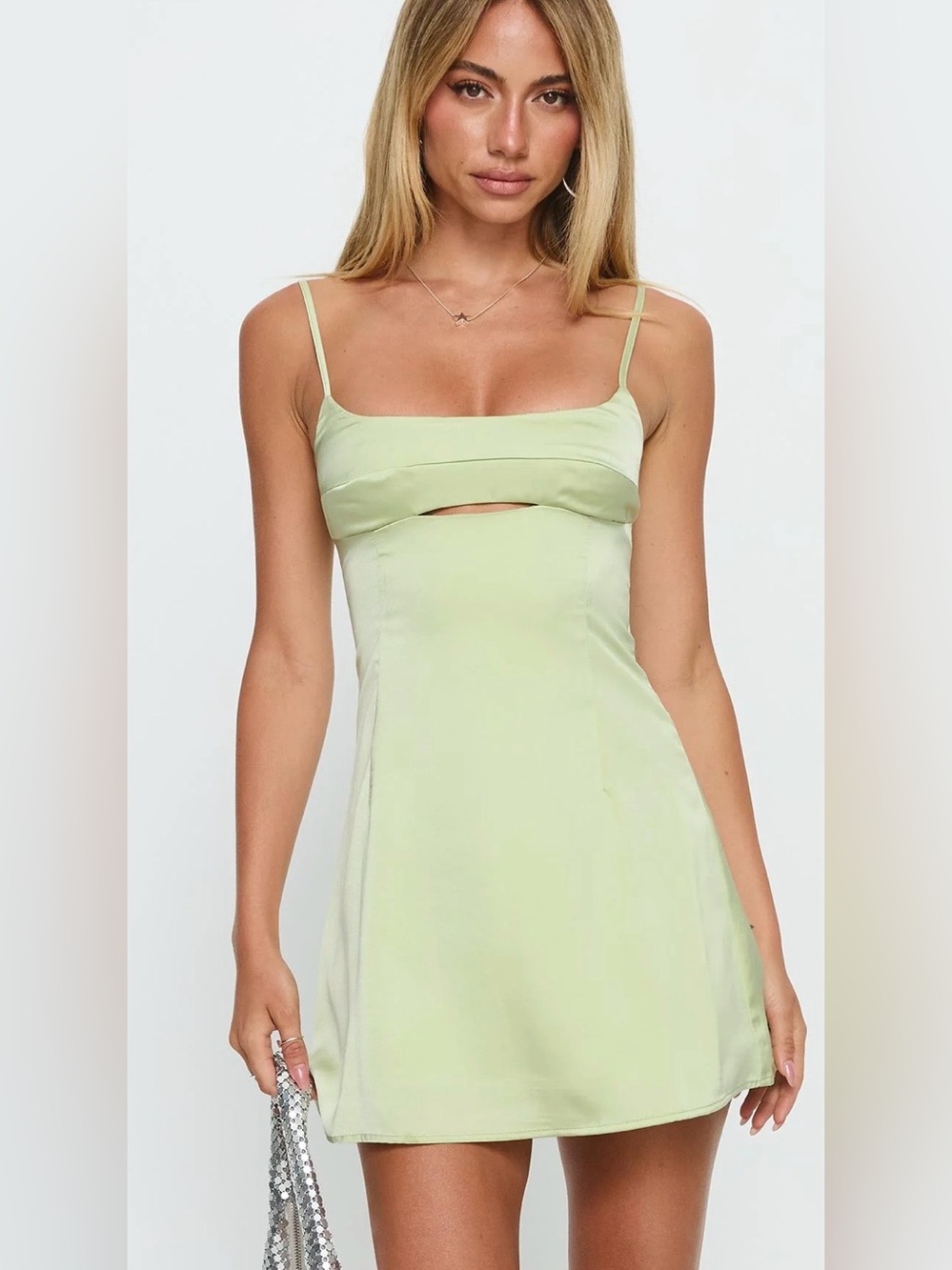 Princess Polly Powell Mint Cut-Out Mini Dress